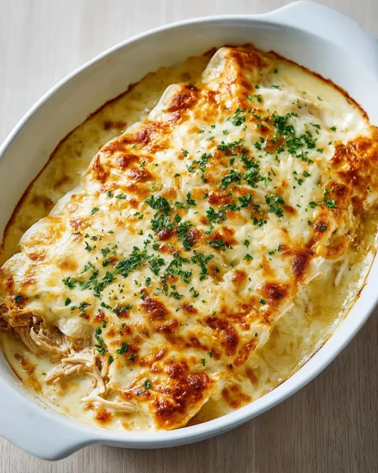 Delicious homemade chicken enchiladas topped with cheese and red sauce.