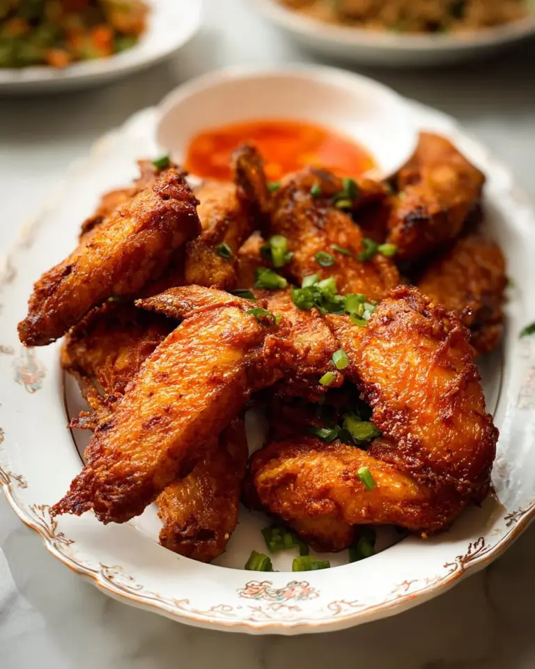 Delicious fried chicken wings Chinese style with a crispy coating and flavorful spices