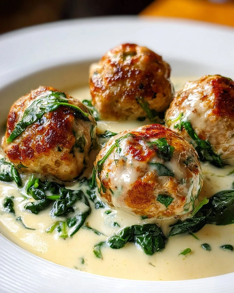Baked Chicken Ricotta Meatballs served with marinara sauce and garnished with parsley.