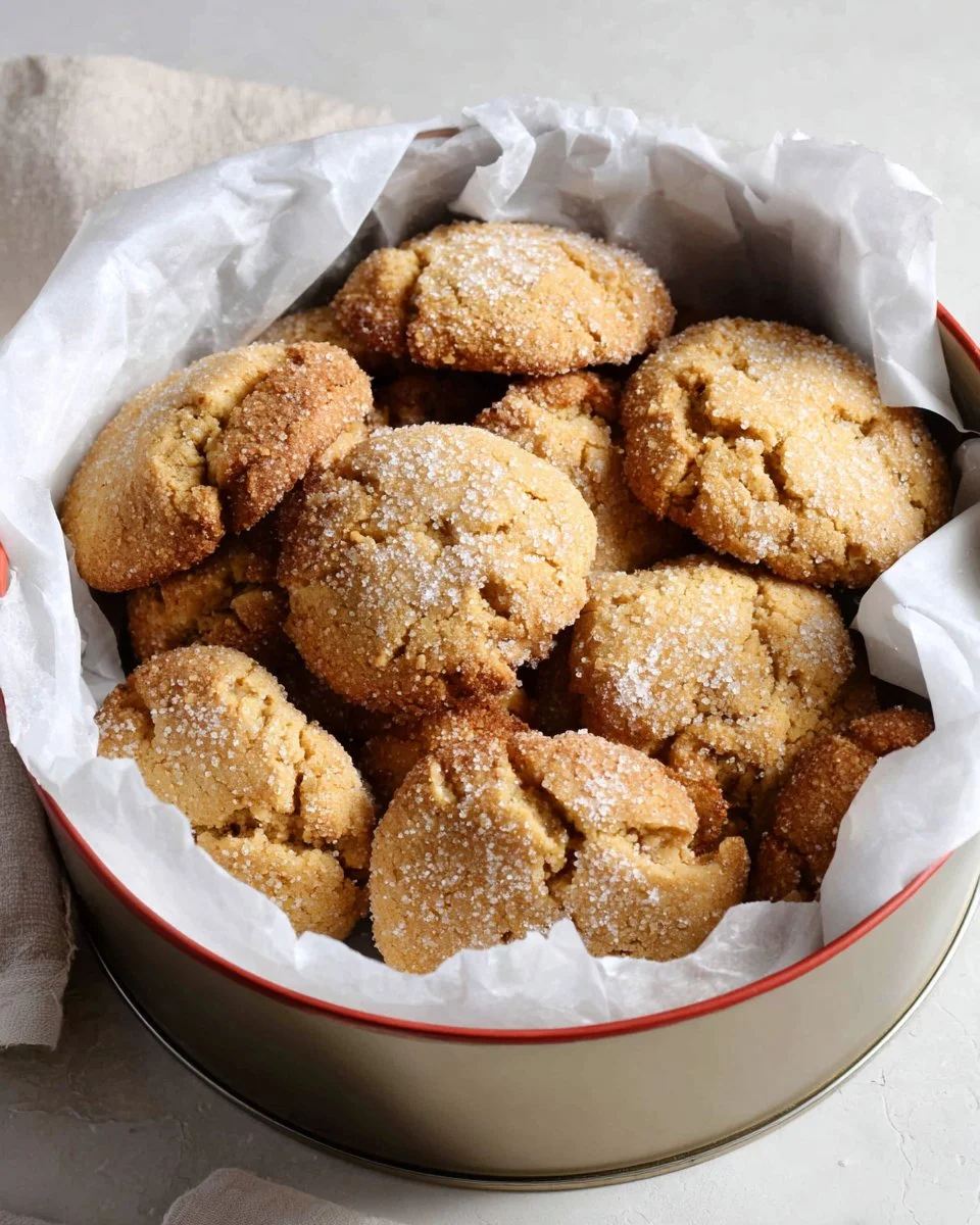 Delicious chewy molasses crinkle cookies dusted with sugar and baked to perfection