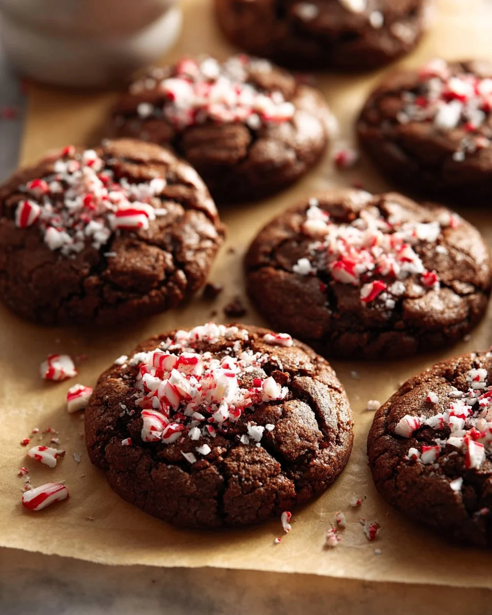 Delicious Chocolate Peppermint Cookies with a festive peppermint twist