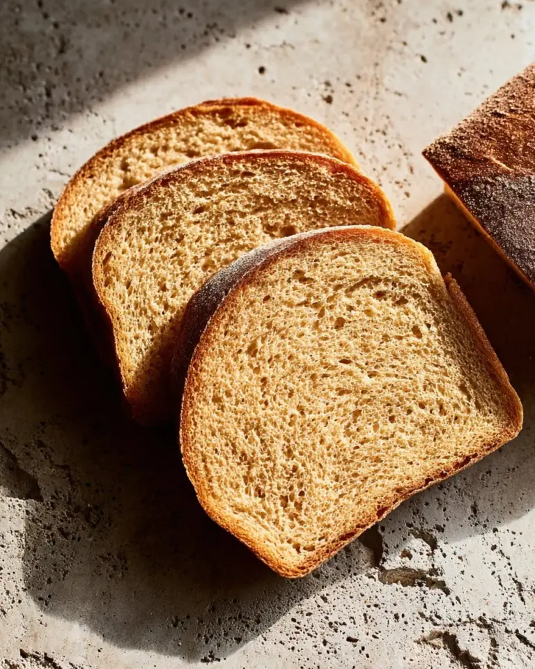 Freshly baked Khorasan bread loaves on a wooden table.