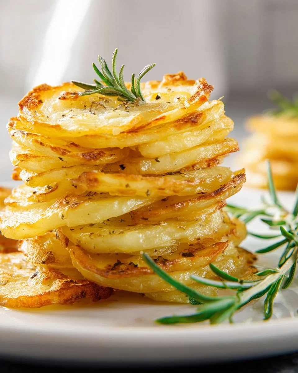 Delicious muffin tin potato stacks baked to perfection in a muffin tin.