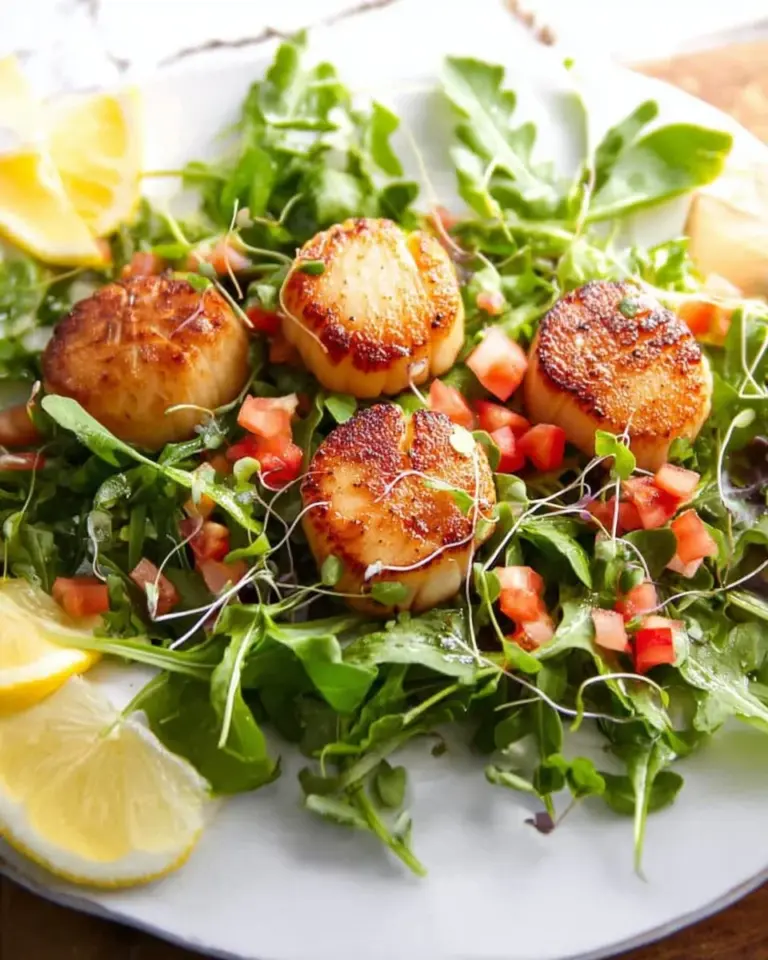 Pan seared scallops served in a creamy Chardonnay butter sauce