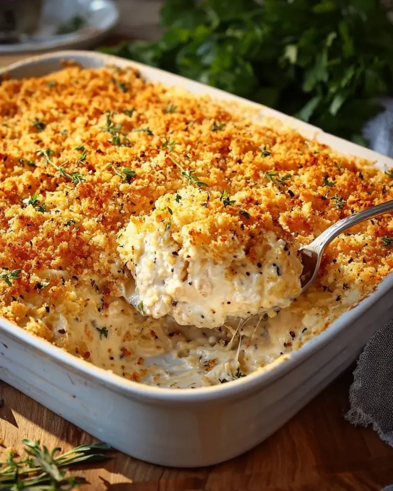 Delicious Poppy Seed Chicken Casserole with creamy sauce and poppy seeds