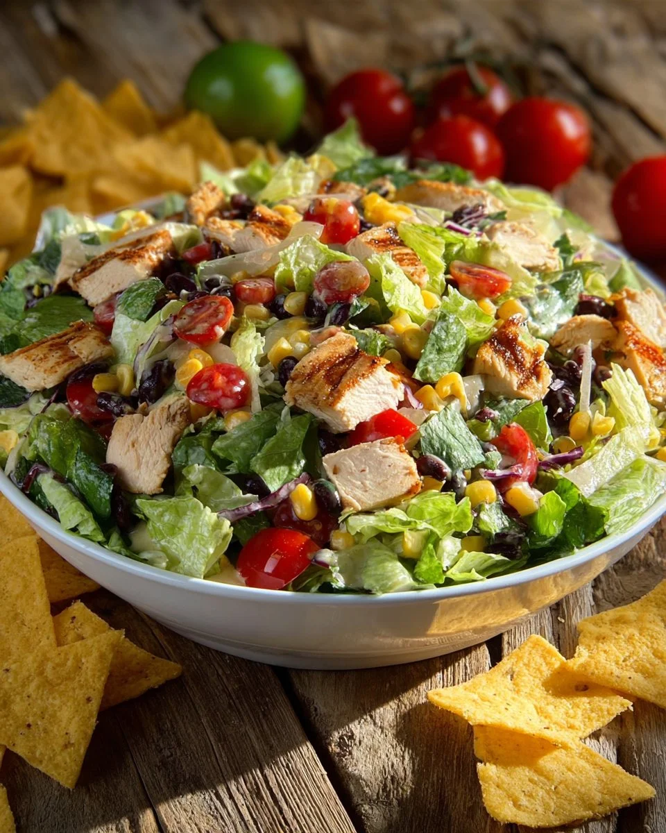 Delicious Tex-Mex chopped chicken salad with fresh ingredients and bold flavors