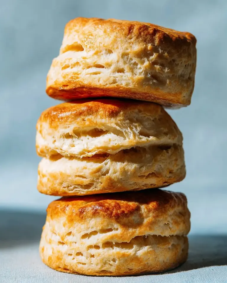 Delicious vegan buttermilk biscuits stacked on a plate