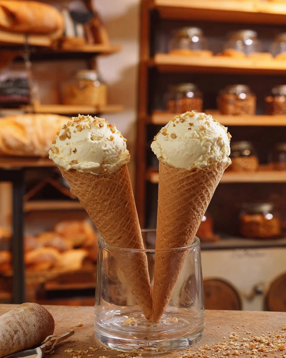 Delicious viral snow ice cream made from fresh snow and colorful toppings