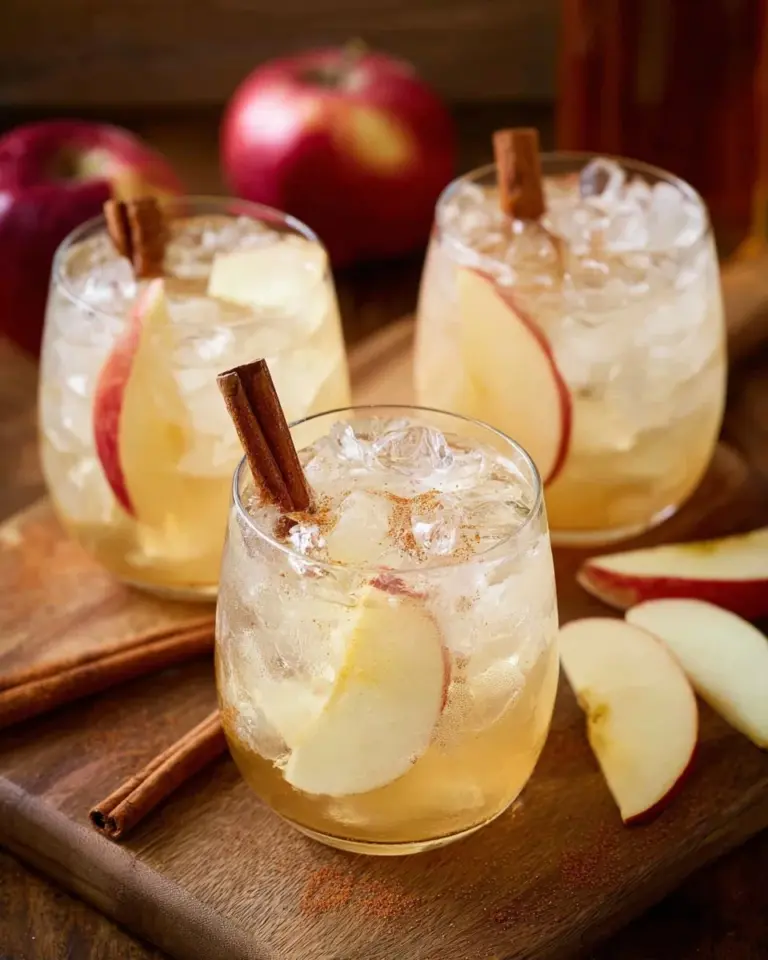 Delicious Apple Bourbon Milk Punch served in a glass