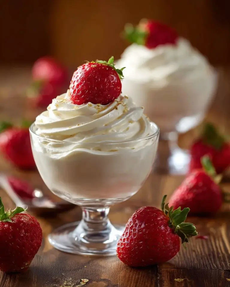 Delicious cheesecake mousse dessert served in elegant glassware.