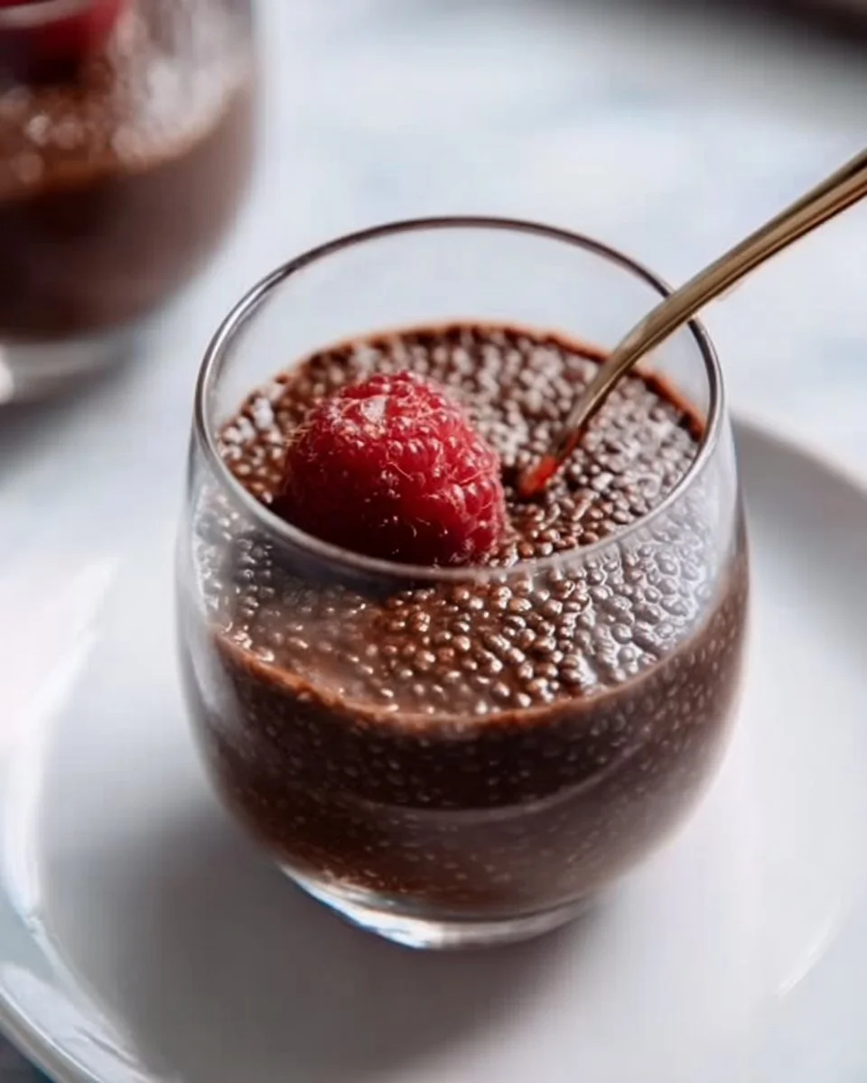 Delicious and healthy chocolate chia pudding in a bowl with toppings