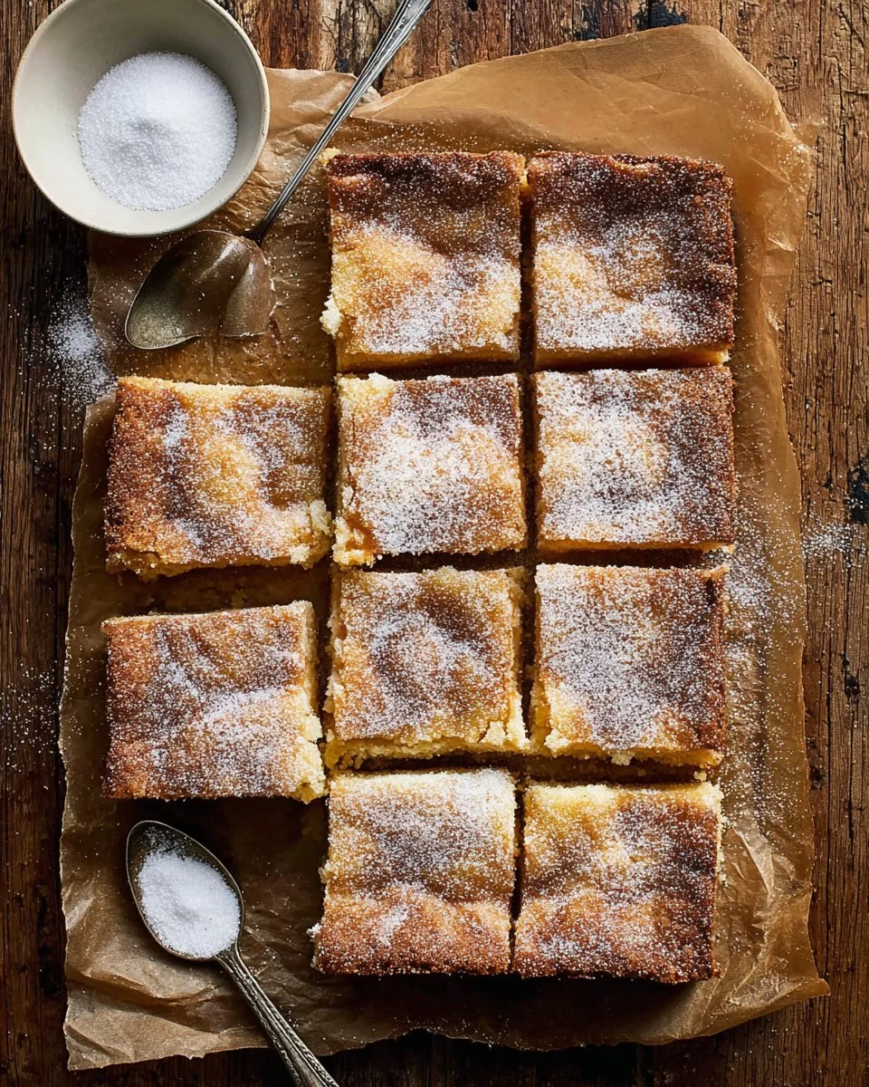Churro Cheesecake Bars topped with cinnamon sugar and drizzled with caramel