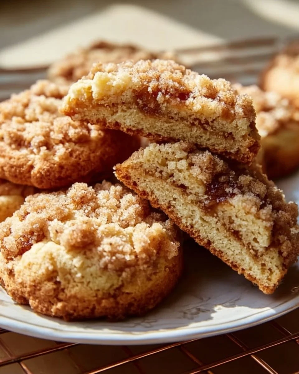 Delicious coffee cake cookies with a crumbly topping and coffee flavor