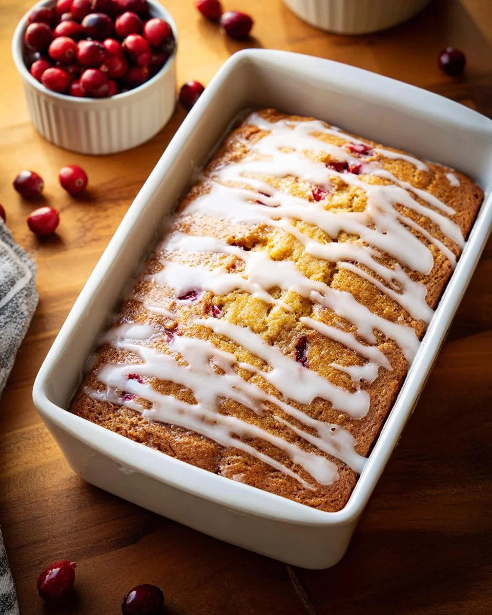 Sliced cranberry crumble cake with a buttery topping on a white plate