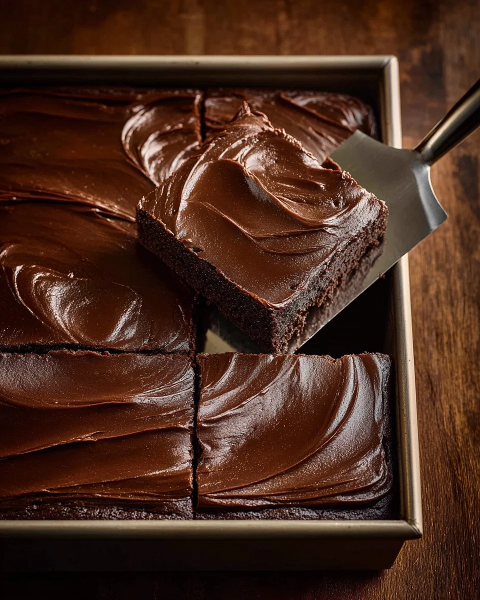 Decadent Double Fudge Whiskey Cake topped with chocolate and whiskey drizzle