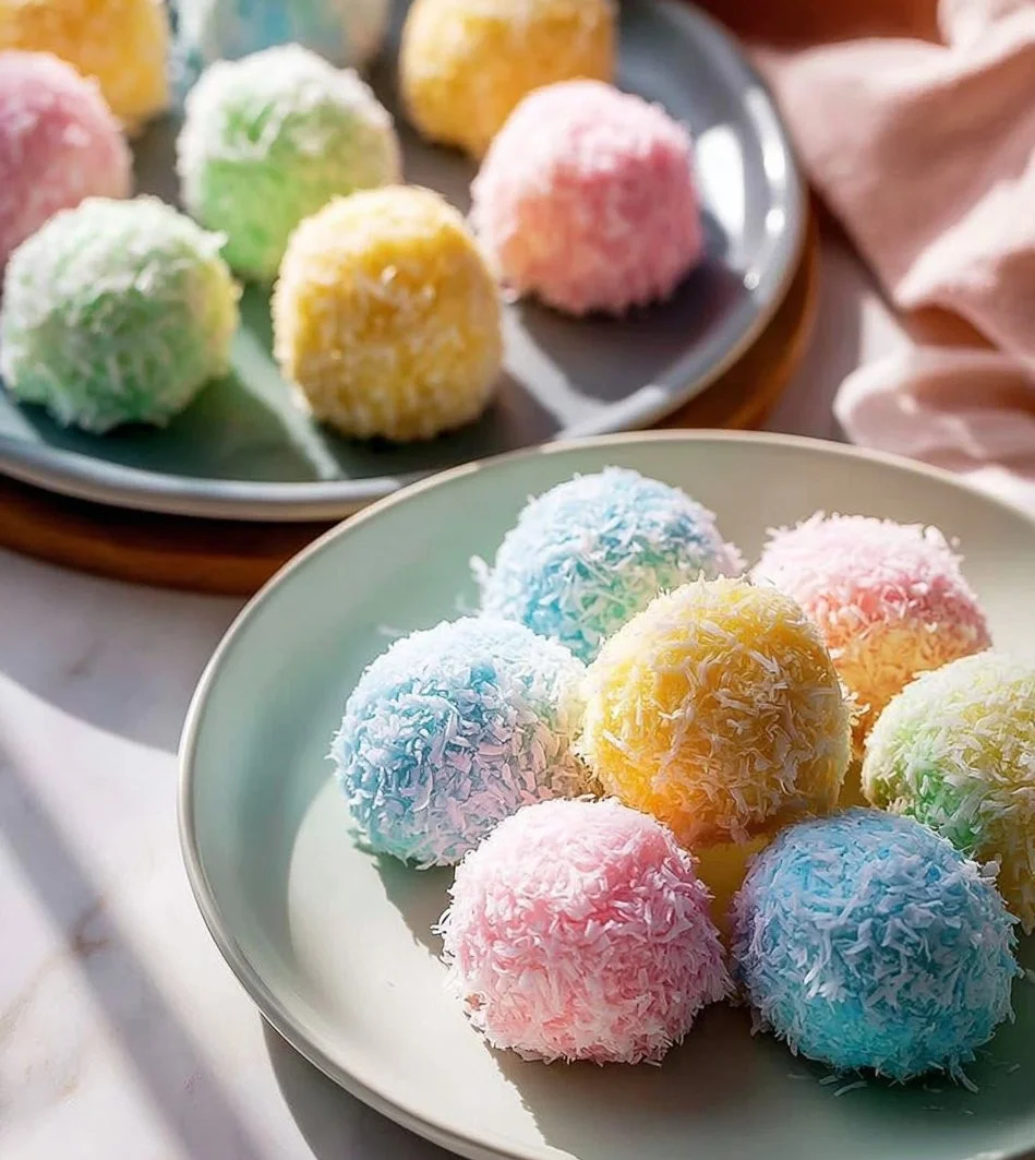 Easter Bunny Coconut Tails dessert decorated for spring festivities