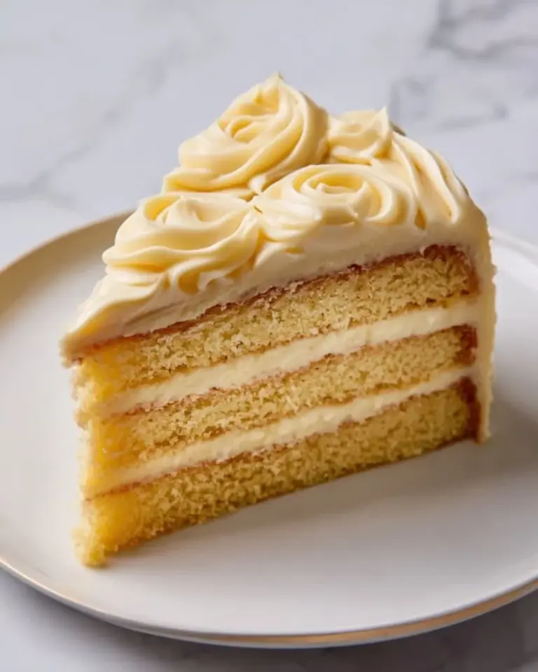 Delicious Honey Buttercream Frosting on a cake