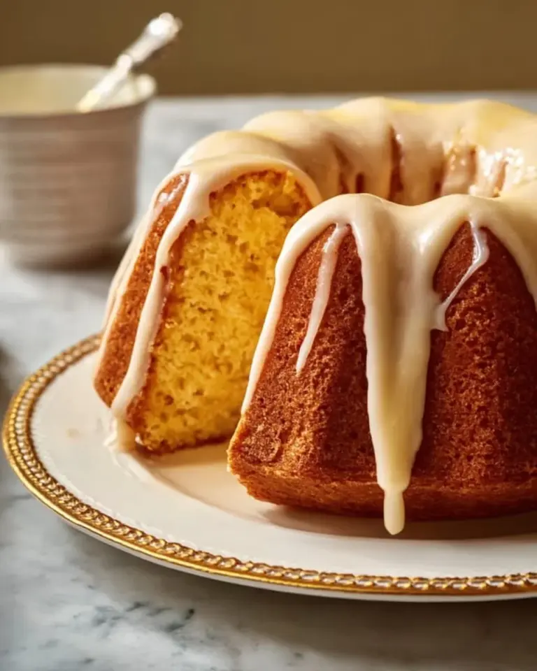 Delicious homemade Kentucky Butter Cake with a golden crust and rich butter sauce
