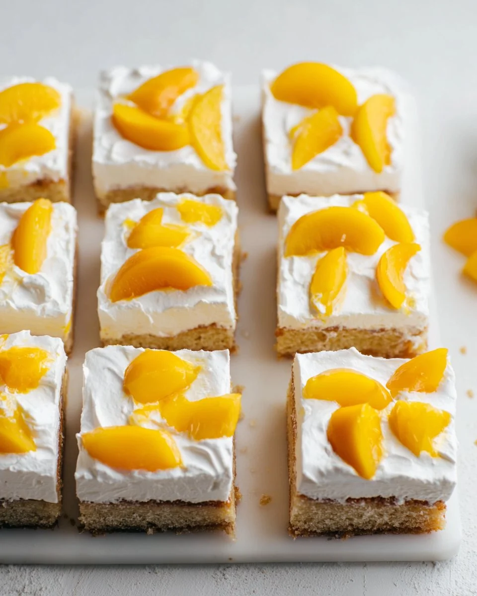Peach Delight dessert showcasing fresh peaches and creamy topping