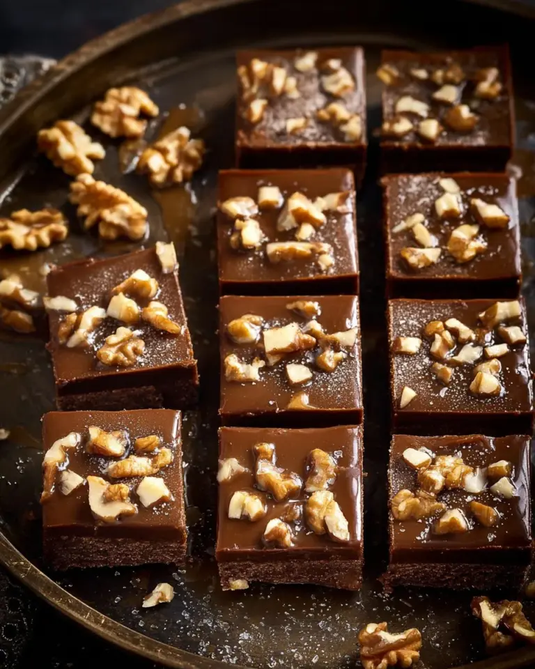 Delicious salted caramel fudge bars with a rich and creamy texture