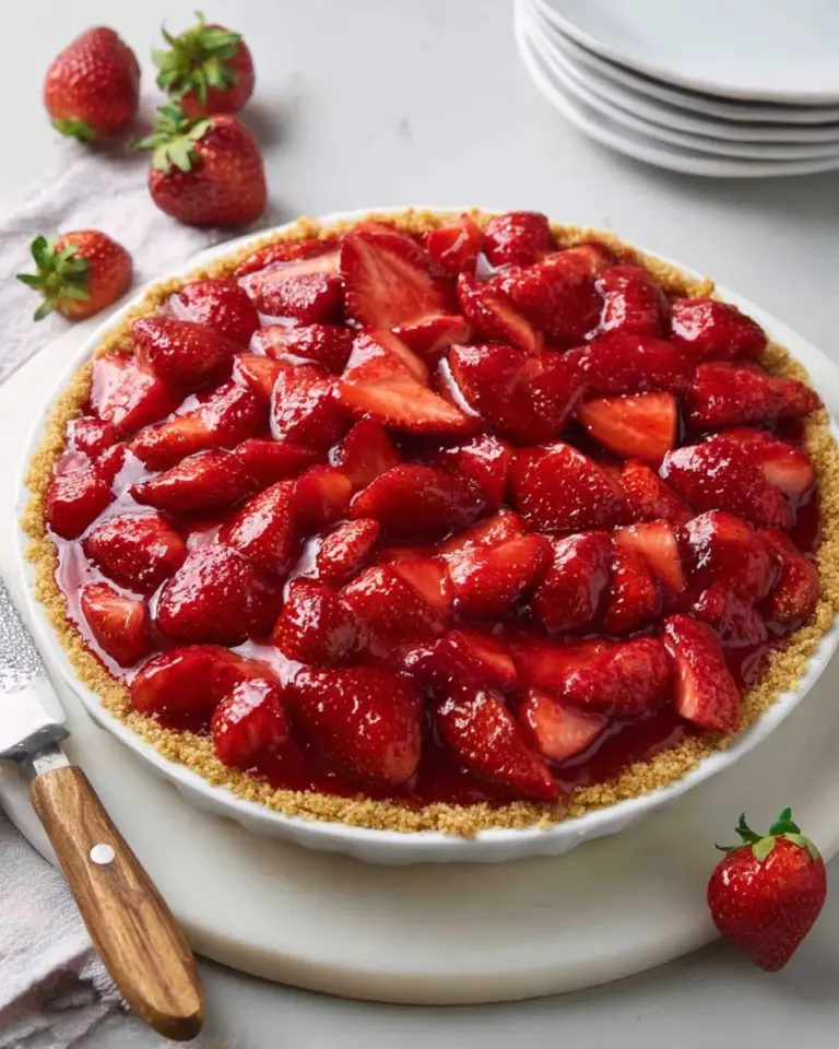 Delicious Strawberry Cream Cheese Pie with fresh strawberries and creamy filling