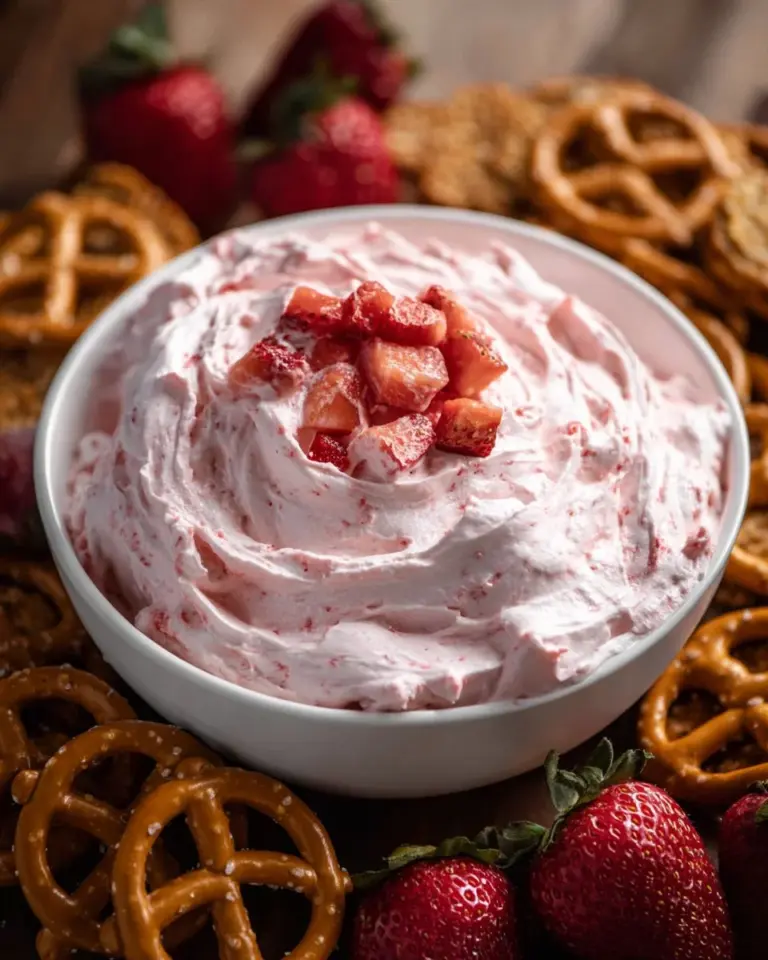 Delicious Strawberry Dream Dip served in a bowl with fresh strawberries.