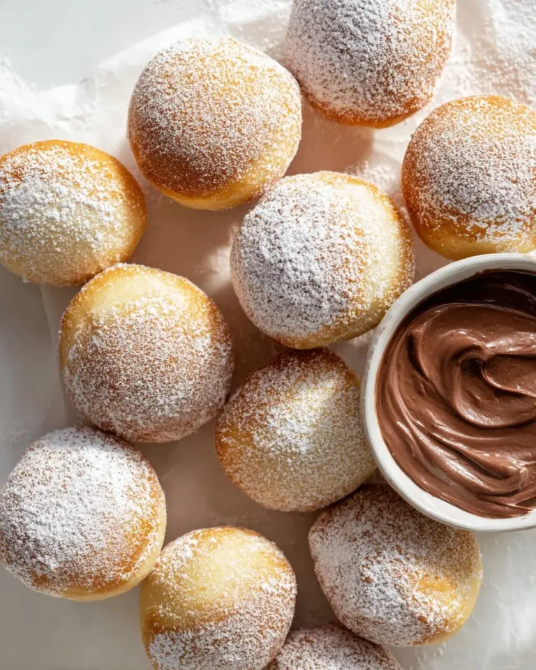 Delicious Air Fryer Nutella Bombs ready to serve with a gooey chocolate filling