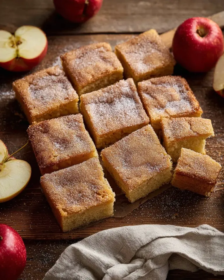 Delicious homemade Apple Cider Blondies with apple pieces and spices