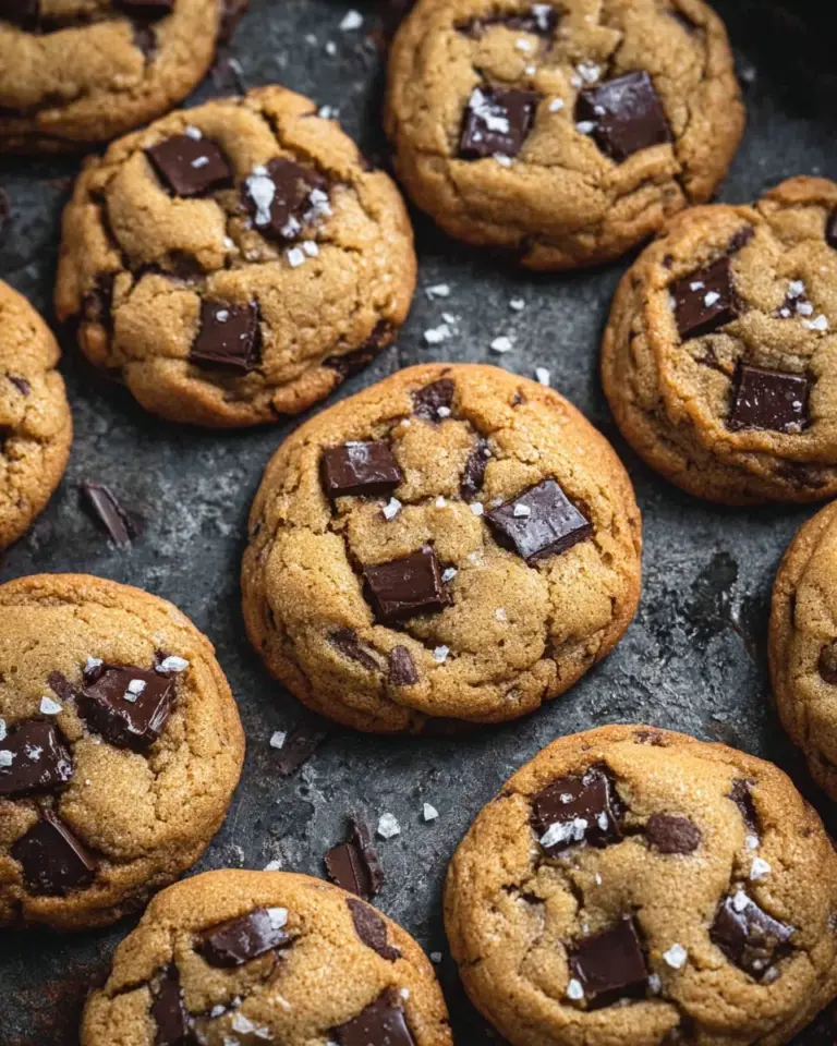 Browned butter pumpkin chocolate chip cookies on a baking tray