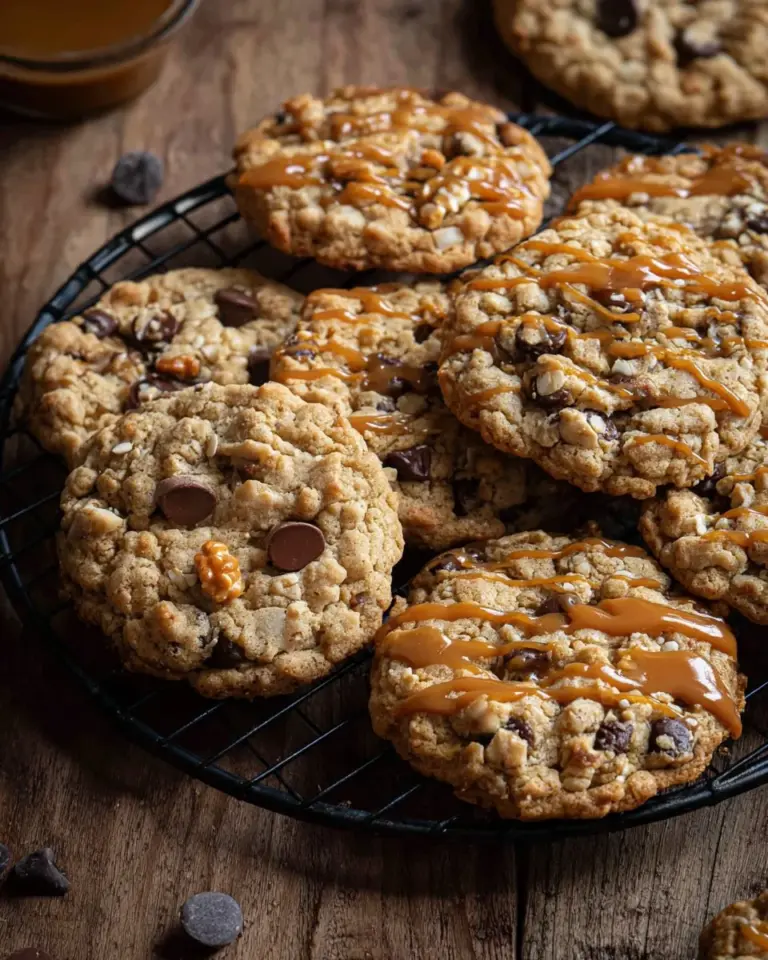 Freshly baked Carmelita Cookies with chocolate and caramel layers