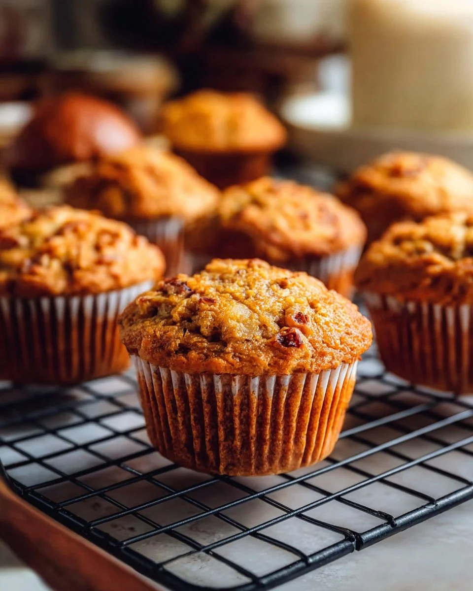 Freshly baked carrot cake muffins with cream cheese frosting