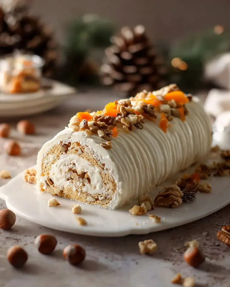 Delicious homemade Carrot Cake Roll with cream cheese frosting