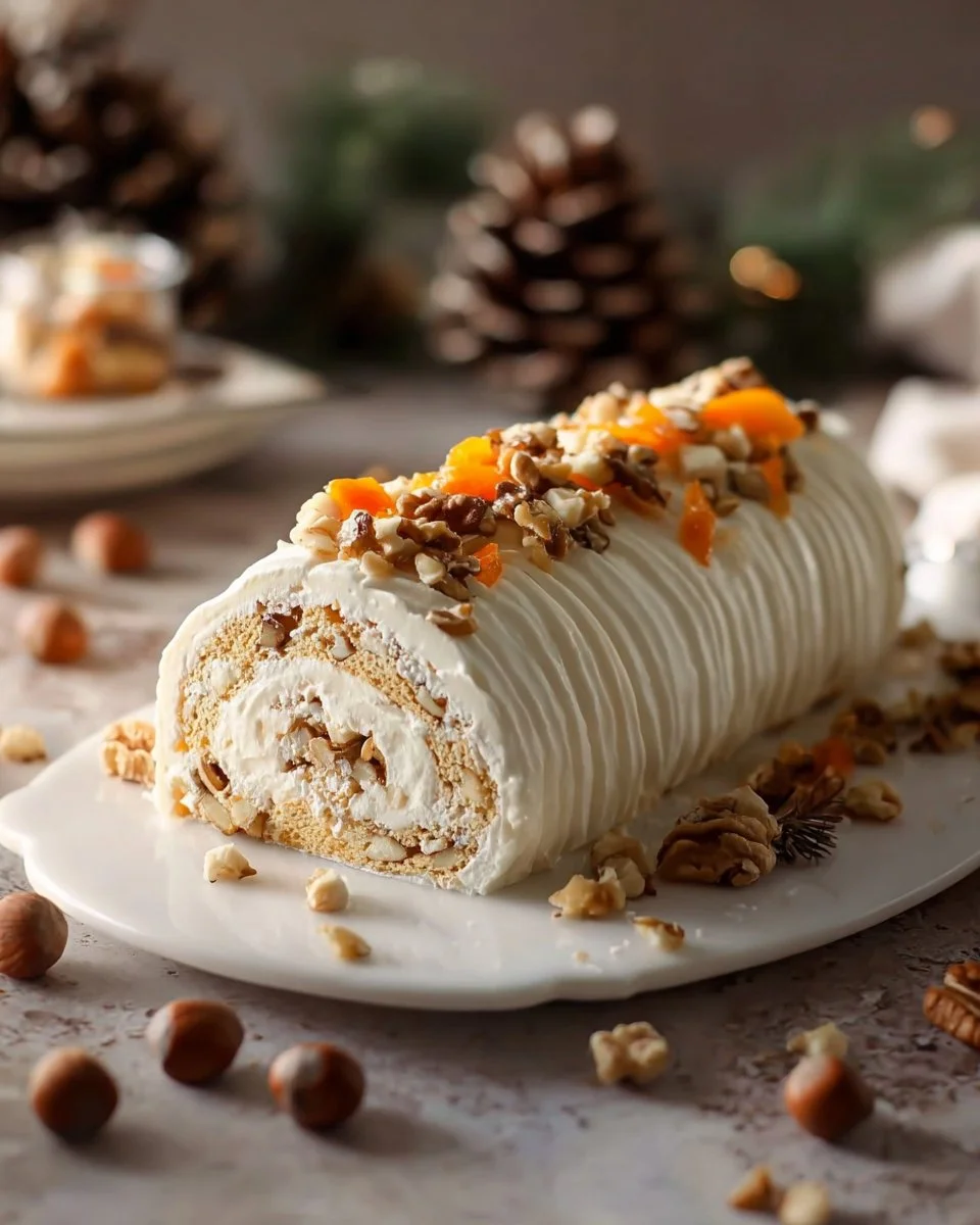 Delicious homemade Carrot Cake Roll with cream cheese frosting