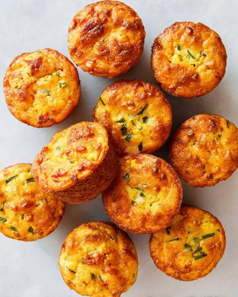 Cheesy sweet potato corn muffins fresh out of the oven, golden and fluffy.
