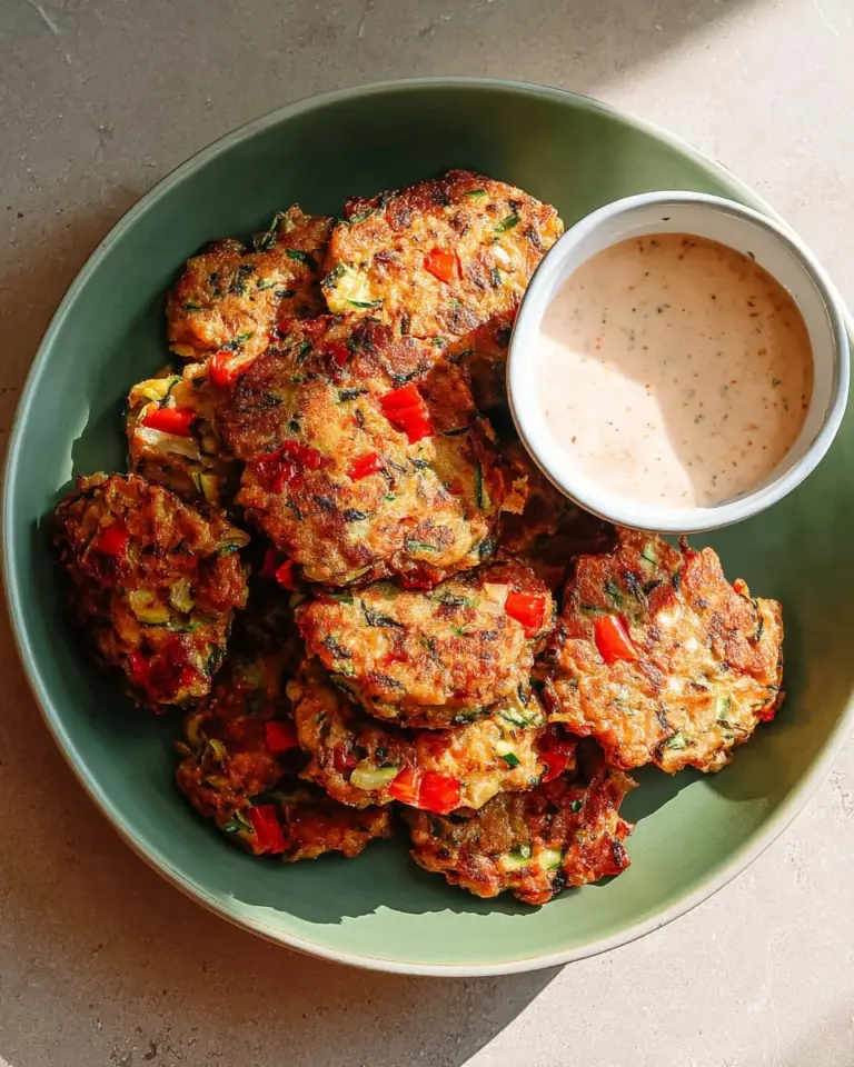 Cheesy veggie bean fritters served on a plate with dipping sauce