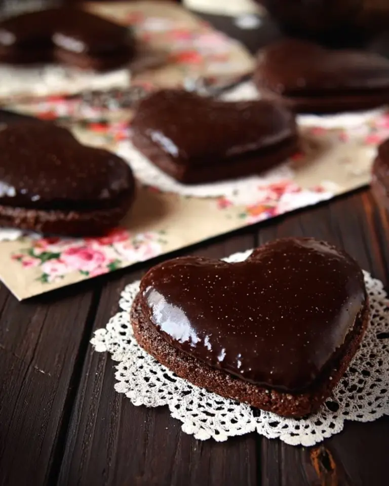 Delicious Chocolate Fudge Sandwich Cookies stacked on a plate
