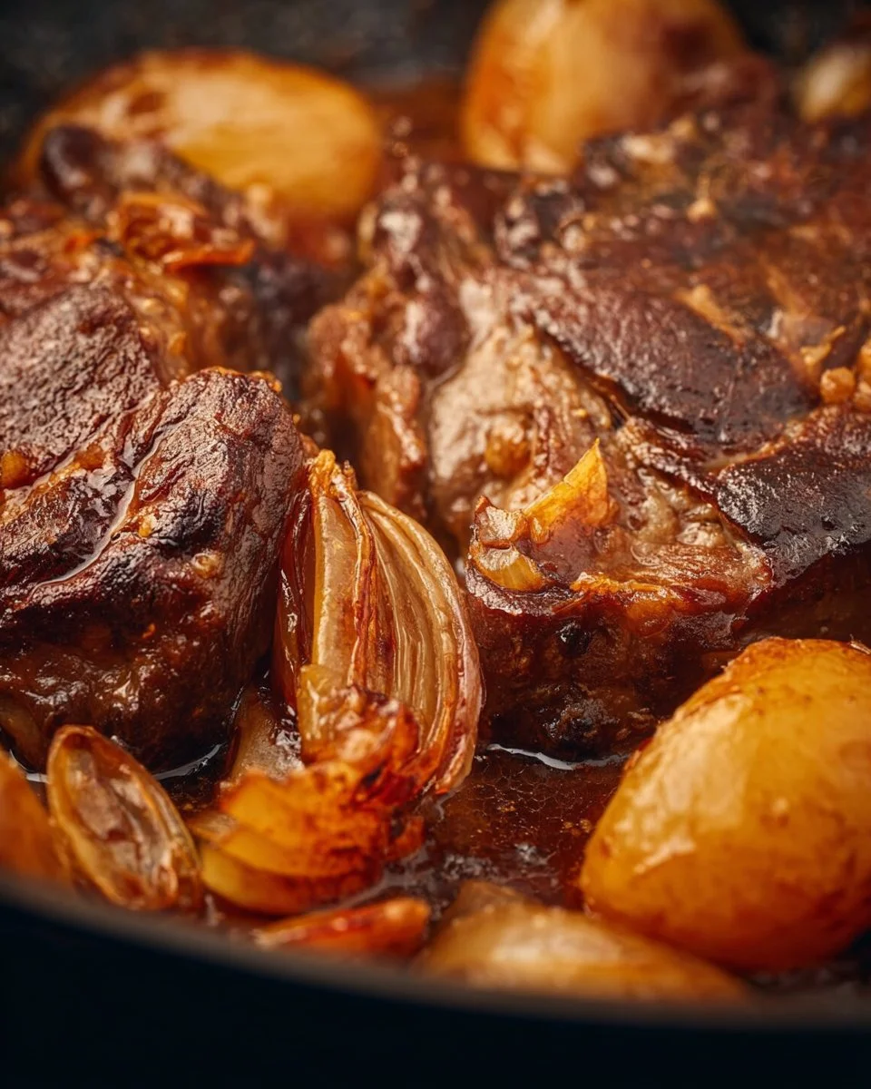 Fall apart tender chuck roast cooked in a crock pot