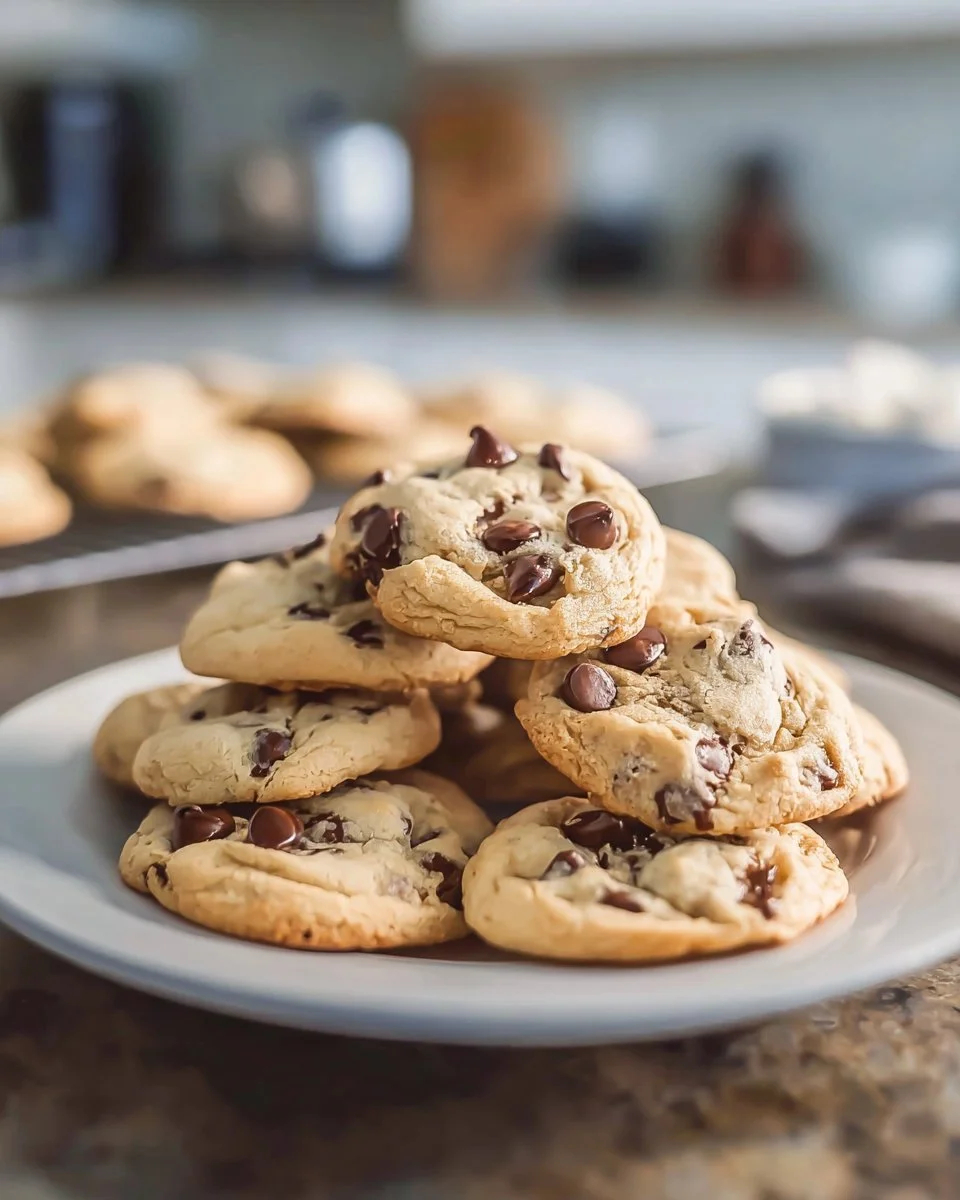 Delicious cream cheese chocolate chip cookies on a cooling rack