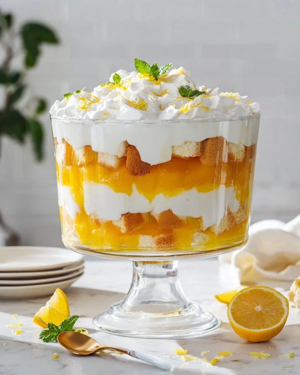 Delicious creamsicle trifle dessert with layers of orange and cream