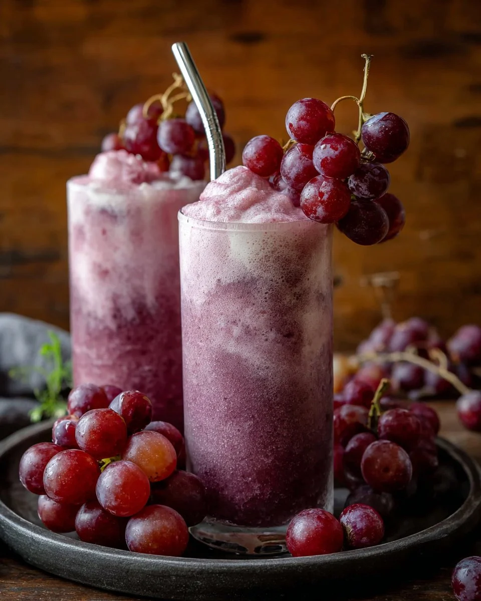 Delicious Dirty Grape Float with grape soda and ice cream
