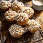 Delicious eggnog muffins with festive holiday decorations