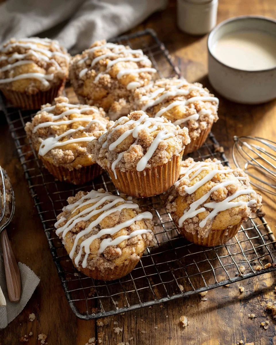Delicious eggnog muffins with festive holiday decorations
