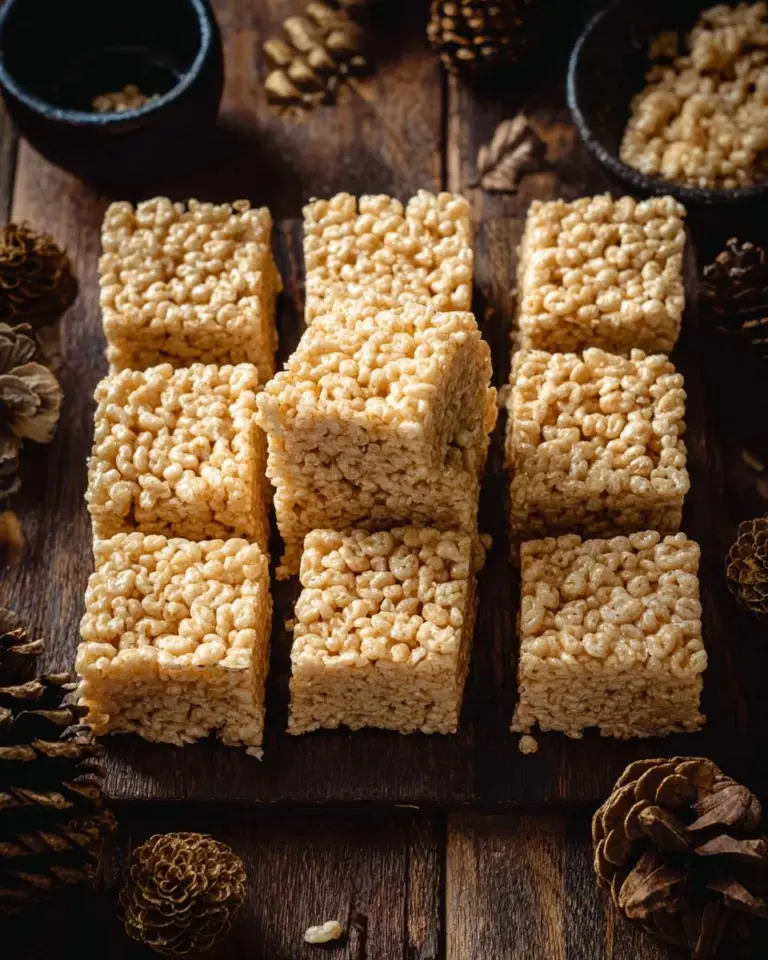 Gingerbread Rice Krispie Treats with festive decorations and spices