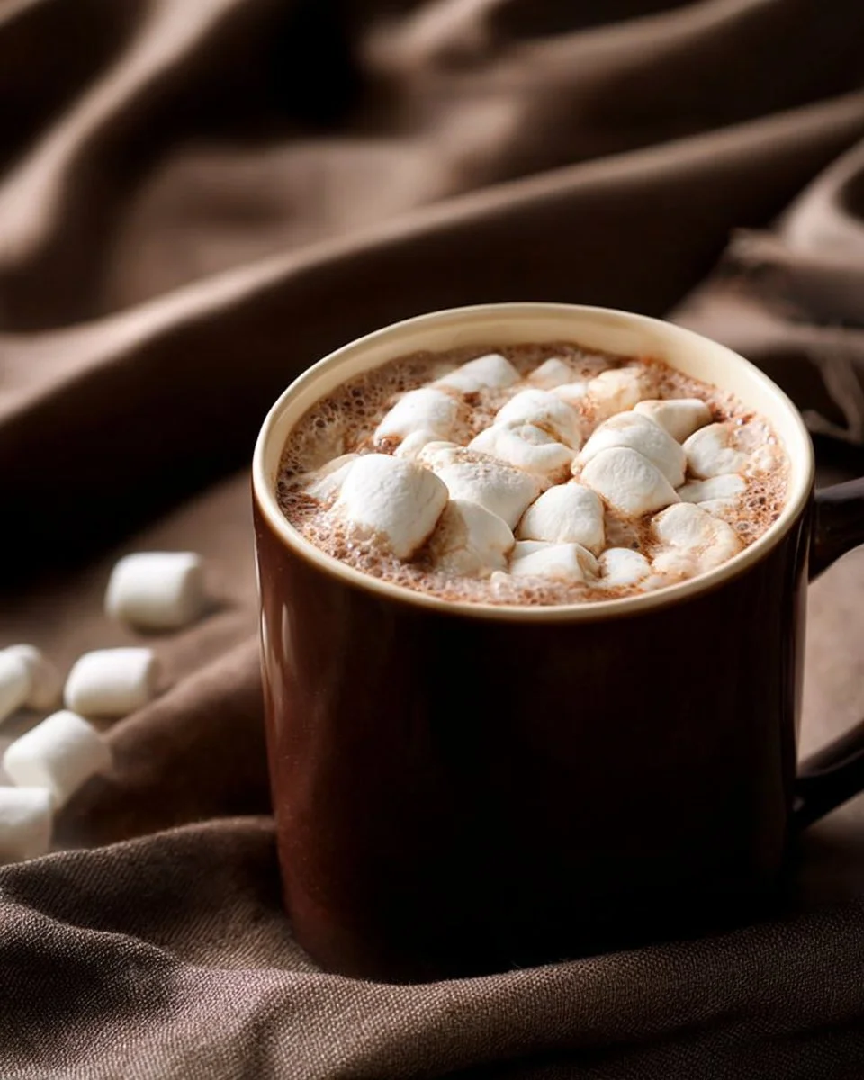 A steaming cup of homemade hot chocolate topped with whipped cream and chocolate shavings
