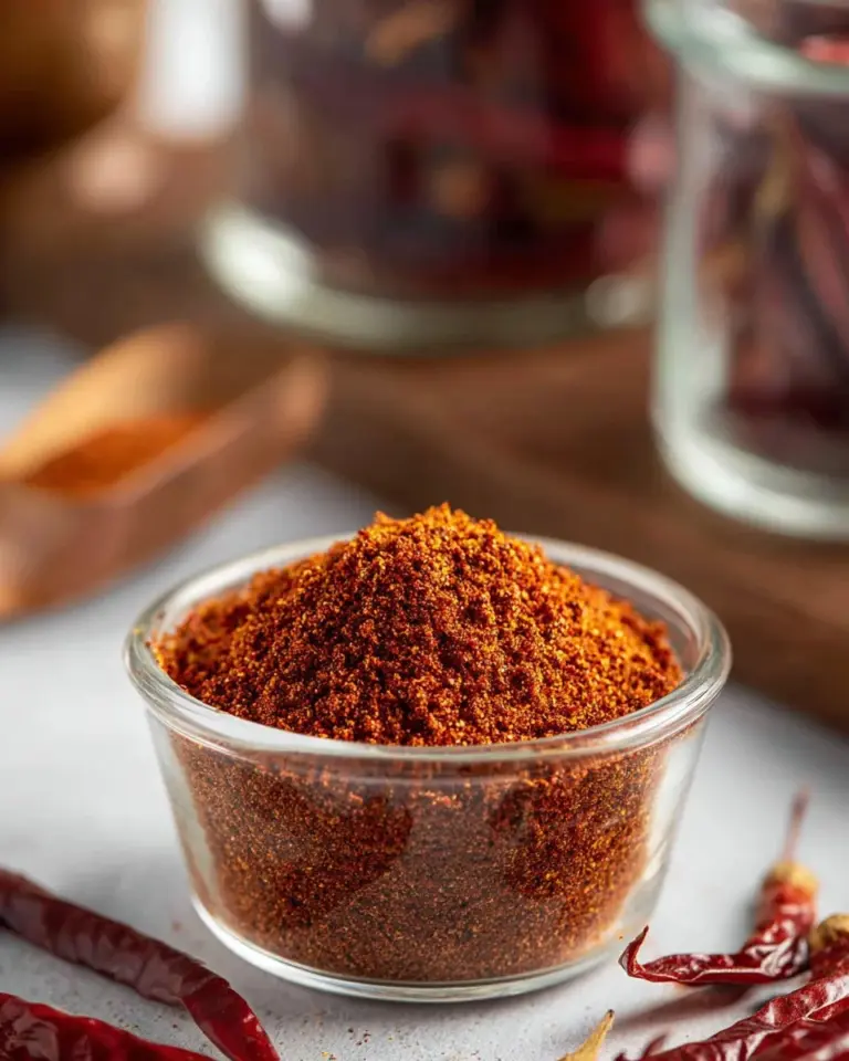 Homemade Thai chili flakes in a glass jar for flavorful cooking
