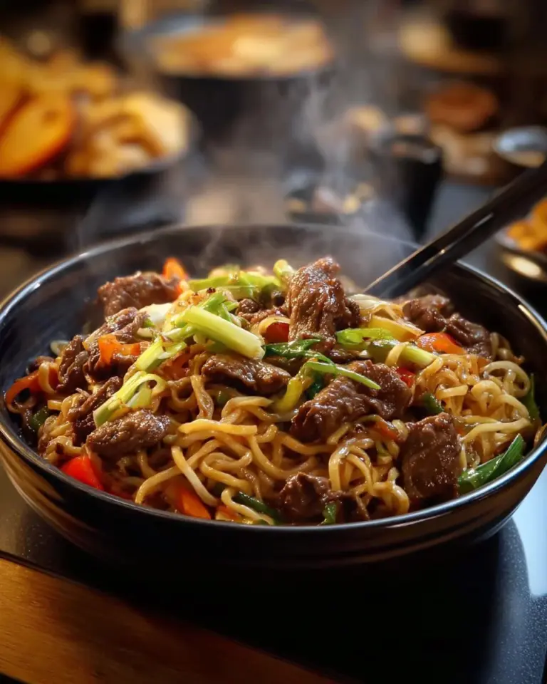 Delicious Mongolian BBQ stir-fry with fresh vegetables and meats.