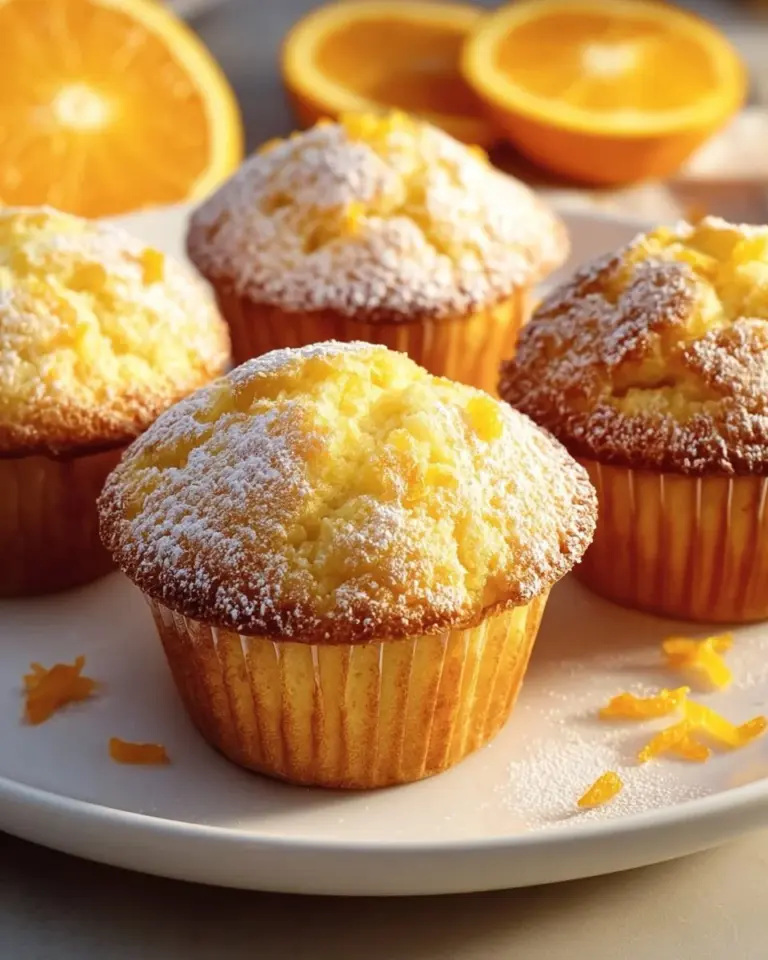 Delicious homemade orange muffins with a golden crust and citrusy aroma.