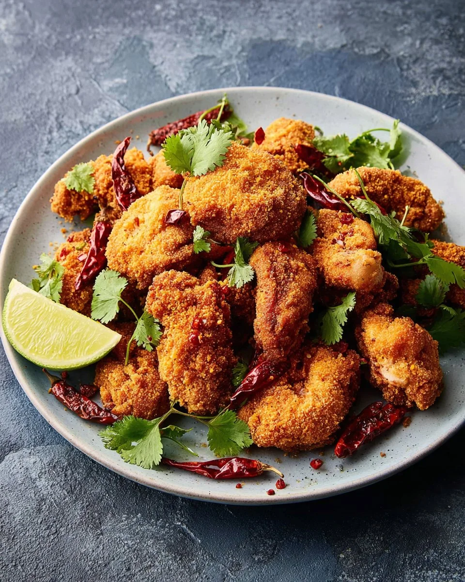 Delicious spicy Thai Wings from KFC Wingz Zabb served with a dipping sauce