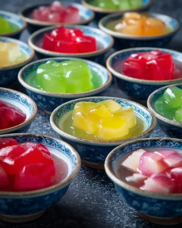 Delicious Thai Layered Coconut Pudding (Tako) served on a plate