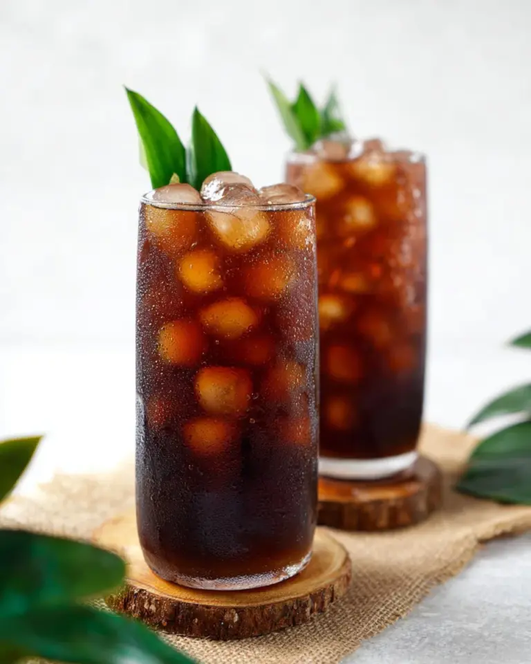 Thai Longan Drink served in a glass with ice and fresh longan fruit garnish.